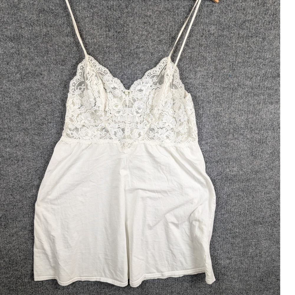 Victoria's Secret M White Floral Lace Camisole Top mini dress sexy stretch y2k